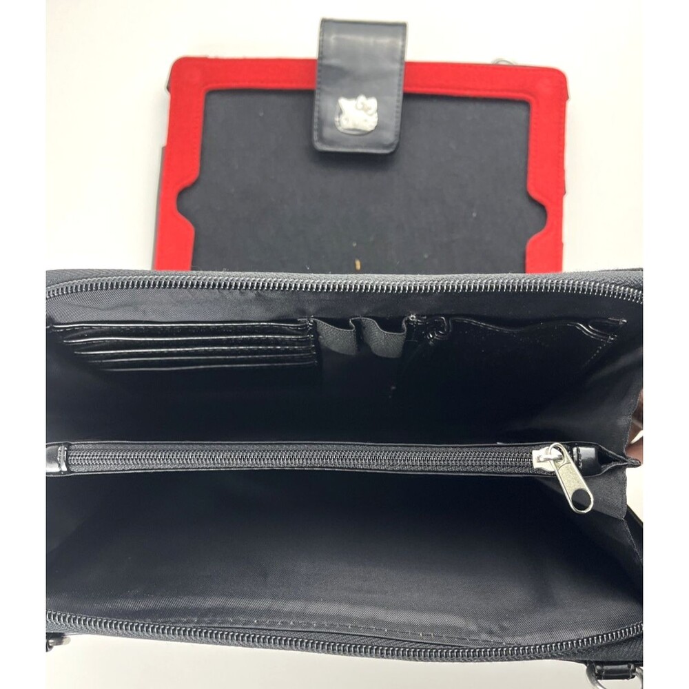 Hello Kitty Case Black iPad Tablet Portfolio #KT43488 Pocket Strap Messenger Bag - Picture 5 of 15